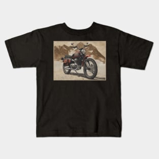 Vintage Scrambler 50s vibe motorcycle Kids T-Shirt